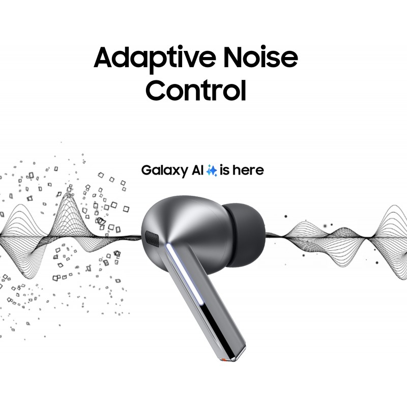 Samsung Galaxy in Ear Buds 3 Pro (Silver) with Galaxy Ai | Adaptive ANC | Real-Time Interpreter | 24-Bit Hi-Fi Audio | Up to 37H Battery | Ip57