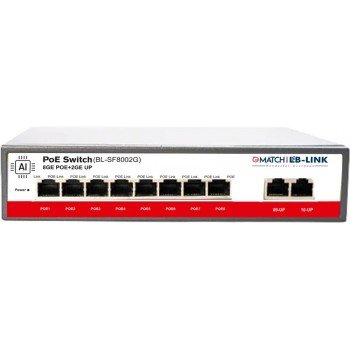 Match LB-Link BL-SF8002, 8 Port PoE Switch 8 Ports 100 Mbps Network Switch  (Grey)