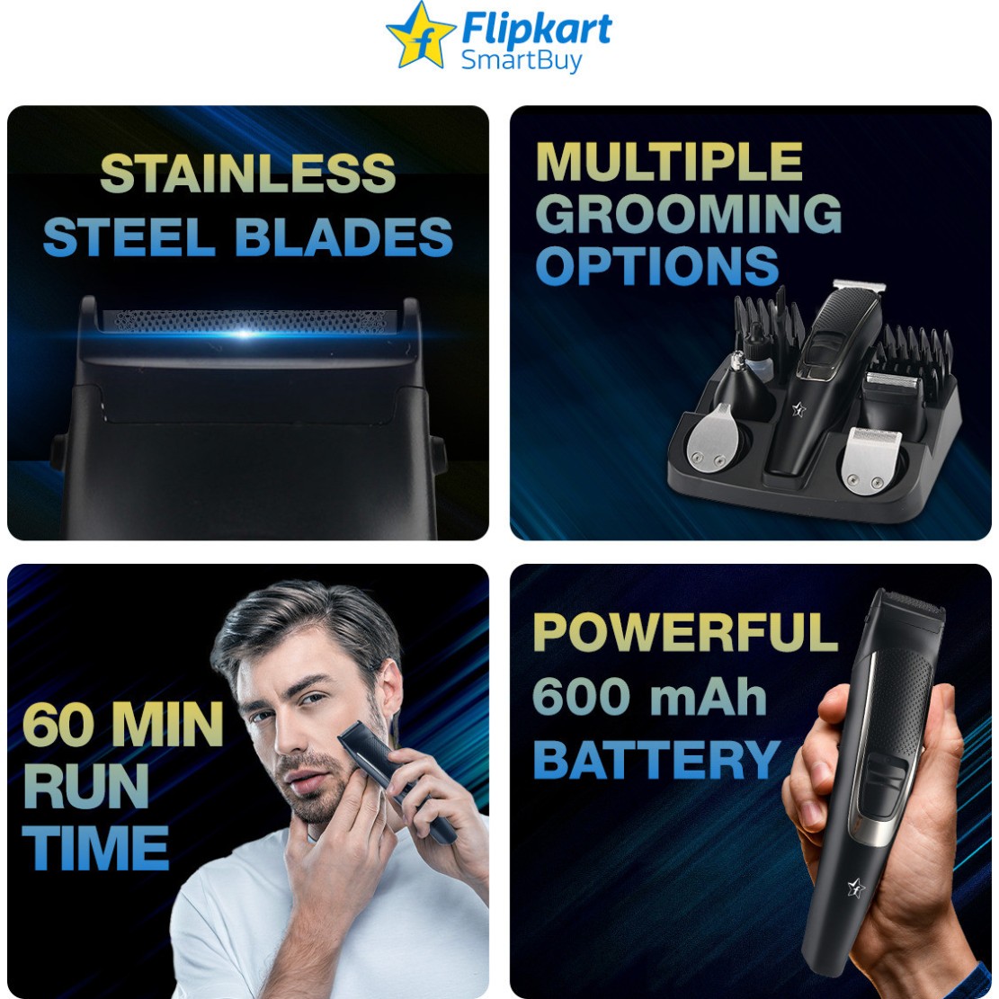 Flipkart SmartBuy FGK201 Trimmer 60 min Runtime 4 Length Settings