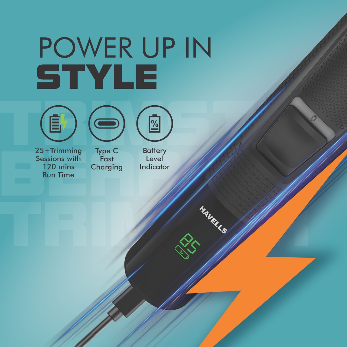 HAVELLS BT4441 Trimmer 120 min Runtime 9 Length Settings