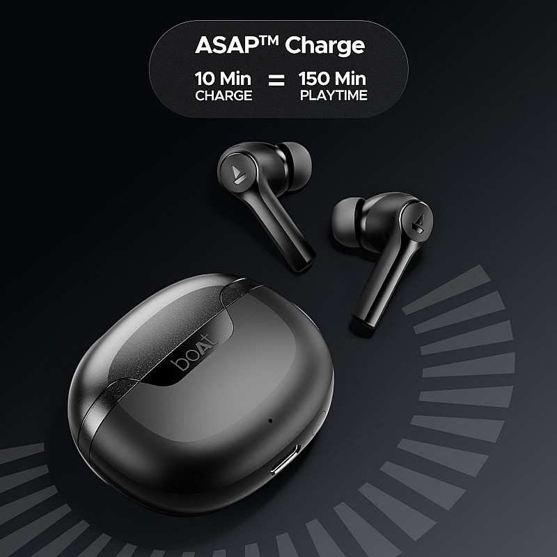 boAt Airdopes 300, Cinematic Spatial Audio, 50HRS Battery, 4Mic AI ENx, Fast Charge, App Support, Low Latency, IPX4, v5.3 Bluetooth Earbuds, TWS Ear Buds Wireless Earphones with mic