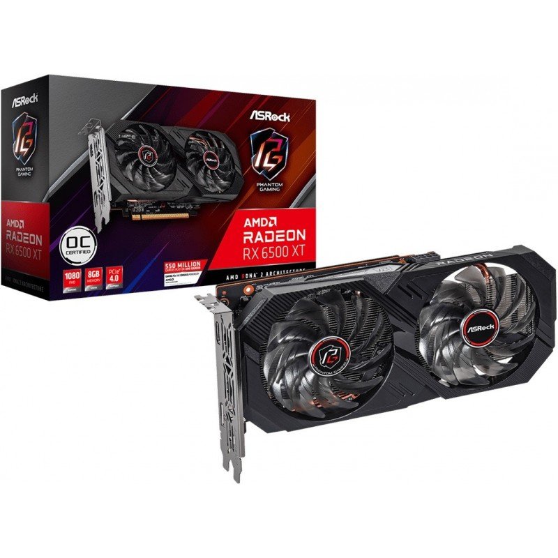 ASRock RX 6500 XT GDDR6 8 GB AMD Radeon Chipset 64 bit 2852 MHz Graphics Card ASRock RX 6500 XT GDDR6 8 GB AMD Radeon Chipset 64 bit 2852 MHz Graphics Card