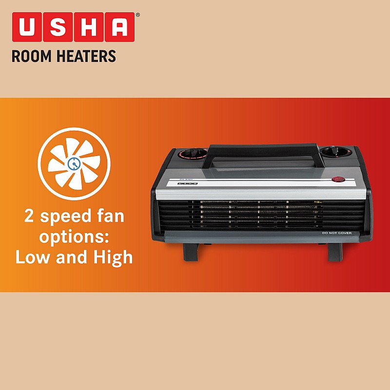 USHA Heat Convector 812 T 2000-Watt with Instant Heating Feature Room Heater (Black)