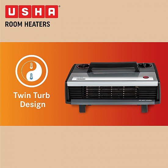 USHA Heat Convector 812 T 2000-Watt with Instant Heating Feature Room Heater (Black)