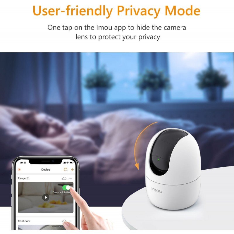 Imou Ranger 2-D, 360° Coverage, AI Human Detection, Privacy Mode, Human Detection,1080P, Built-in Siren,Wireless, Smart Tracking, Privacy Mode, Night Vision, Two-Way Talk, Cloud, White Imou Ranger 2-D, 360° Coverage, AI Human Detection, Privacy Mode, Human Detection,1080P, Built-in Siren,Wireless, Smart Tracking, Privacy Mode, Night Vision, Two-Way Talk, Cloud, White