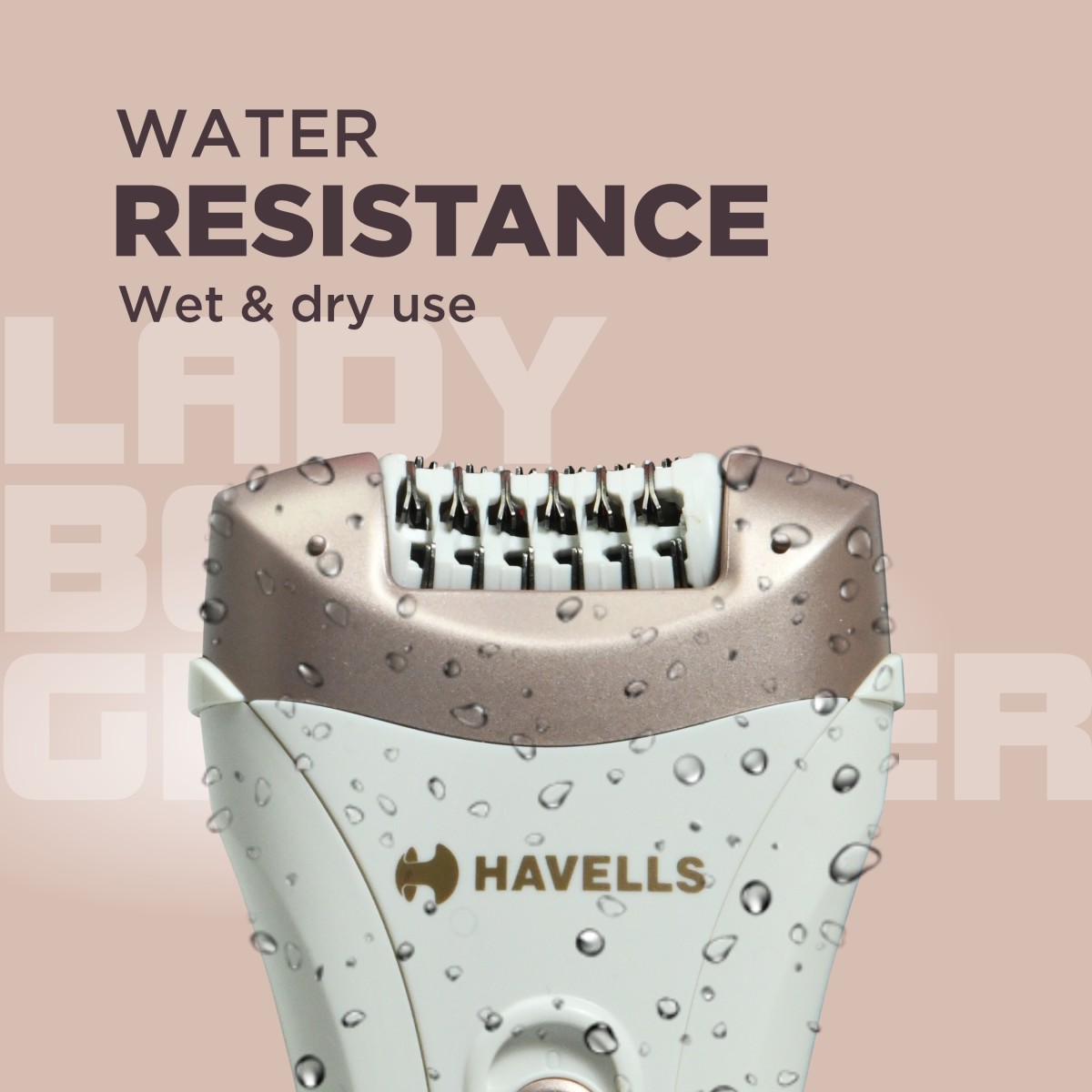 Havells FD5051 Epilator, Hair Removal for Women, Wet and Dry, Cordless, Rechargeable (White)