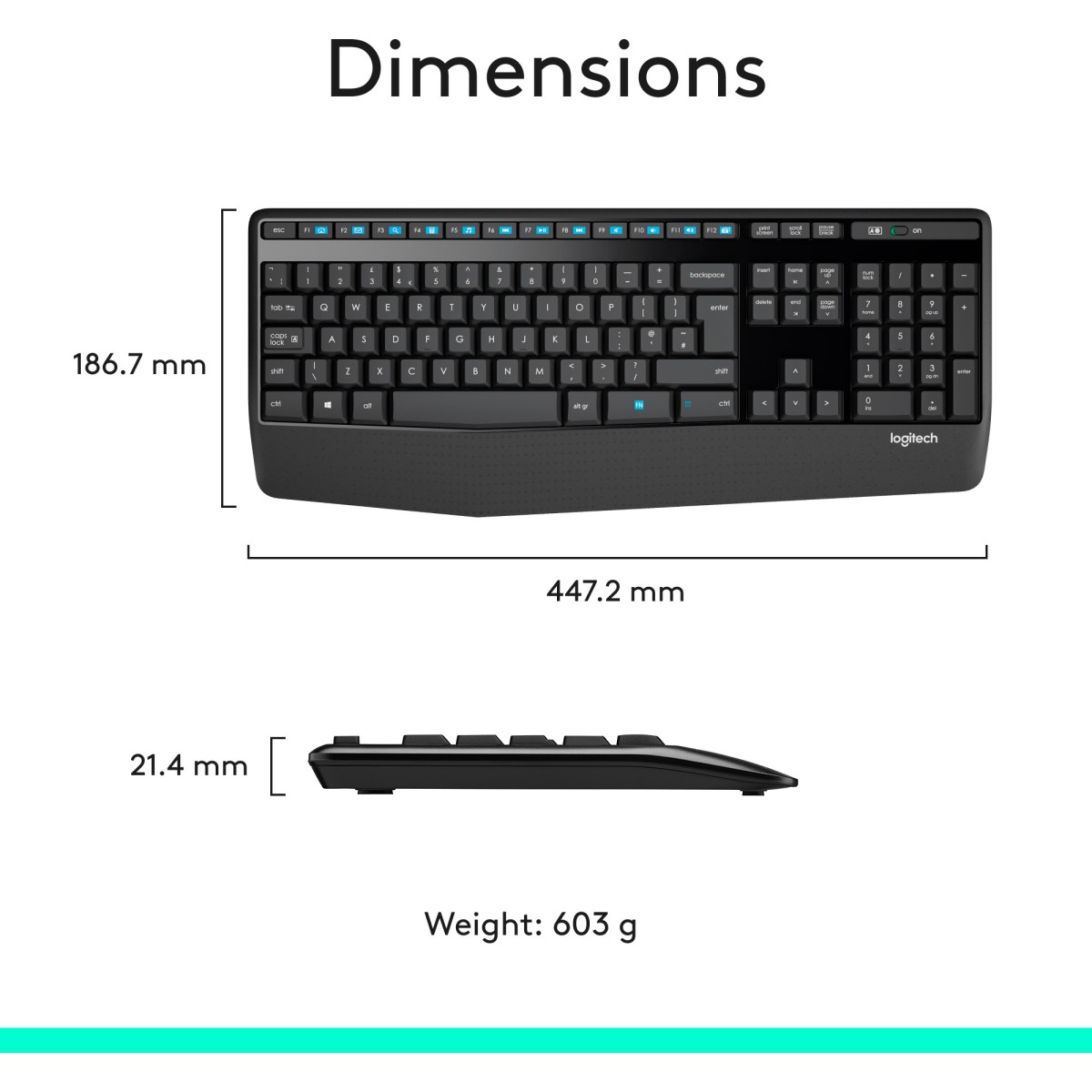 Logitech MK345 Wireless Combo Full-Sized Keyboard with Palm Rest and Comfortable Right-Handed Mouse