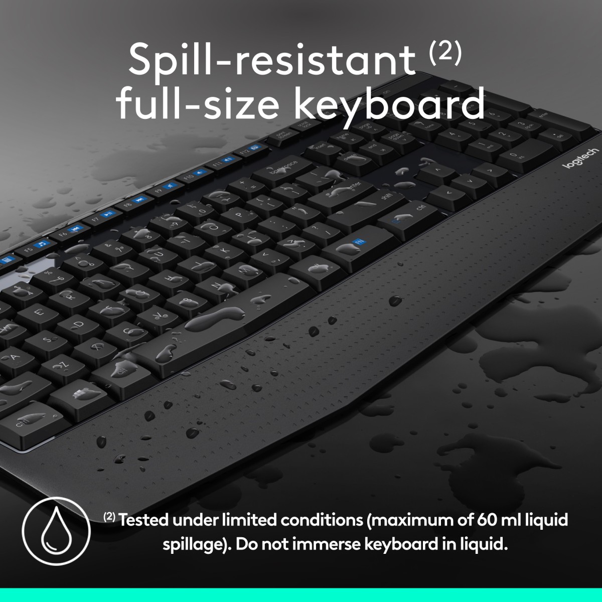 Logitech MK345 Wireless Combo Full-Sized Keyboard with Palm Rest and Comfortable Right-Handed Mouse