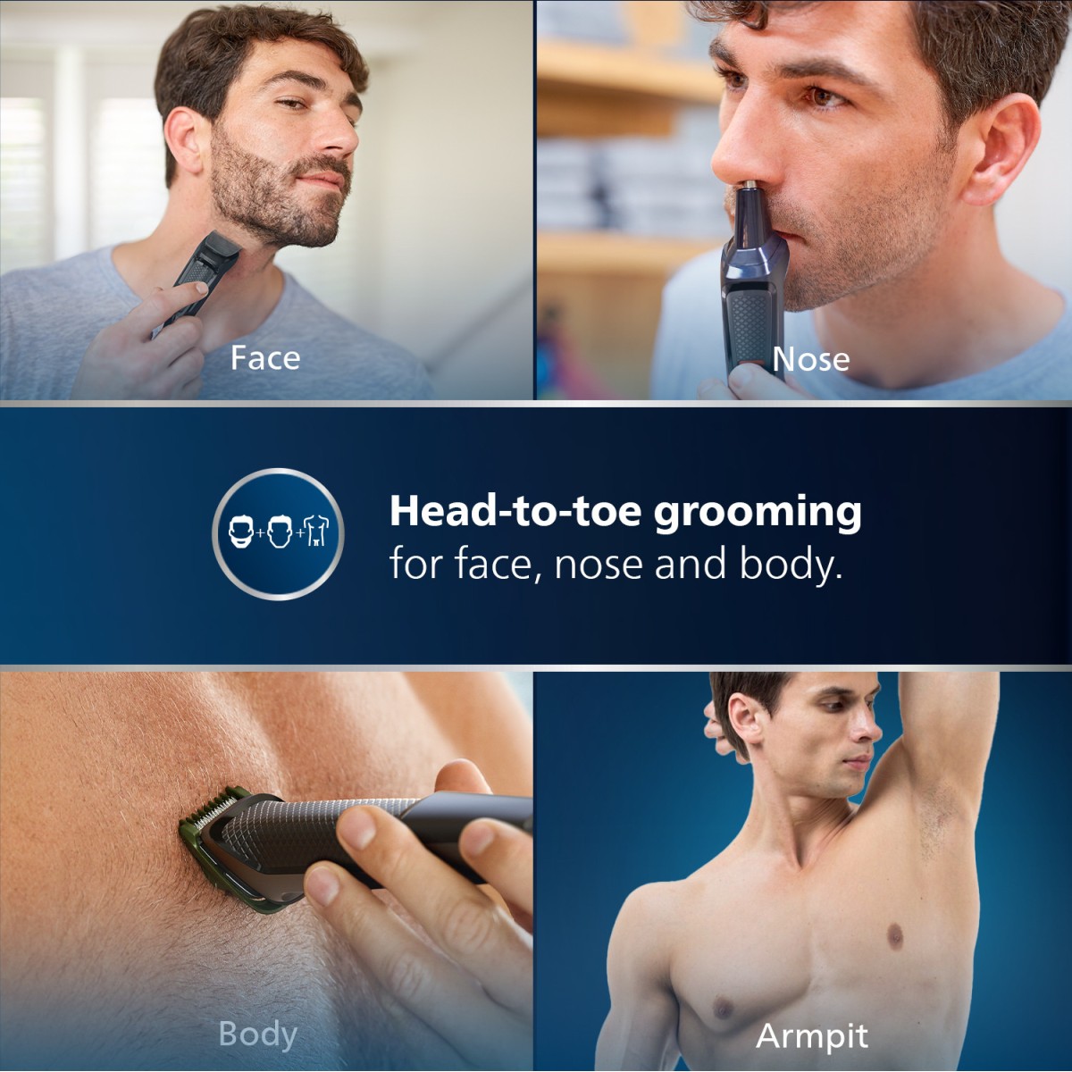 PHILIPS MG3724/30 Trimmer 60 min Runtime 7 Length Settings (Black)