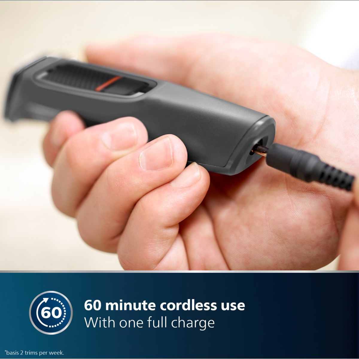 PHILIPS MG3724/30 Trimmer 60 min Runtime 7 Length Settings (Black)