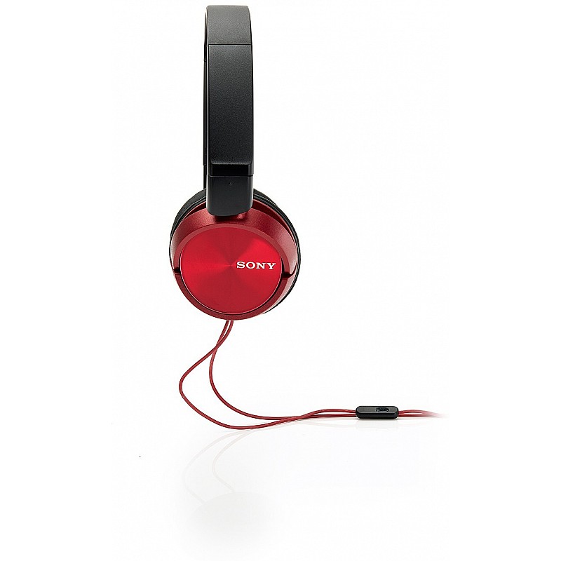 Sony mdrzx310ap over-head headphones with mic red