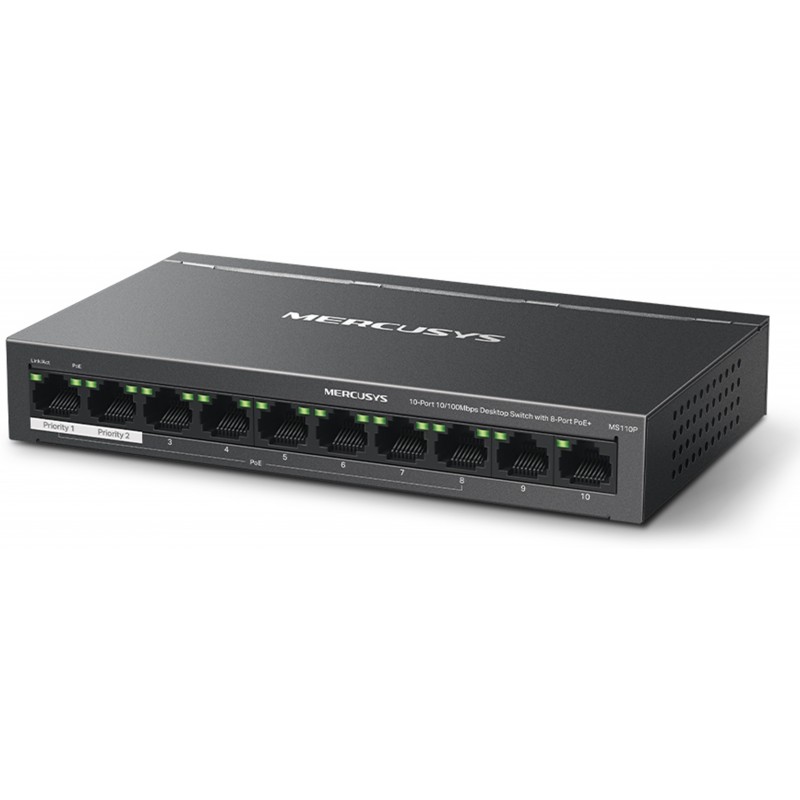 Mercusys MS110P 10 Ports 100 Mbps Network Switch (Black) Mercusys MS110P 10 Ports 100 Mbps Network Switch (Black)