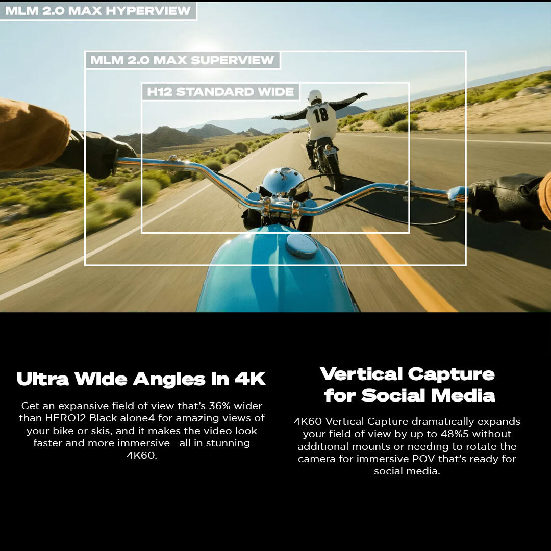 GoPro HERO12 DualLCDScreens 5.3K60 UltraHDVideo HyperSmooth 6.0withAutoBoostWaterproof Sports and Action Camera (Black, 27 MP)