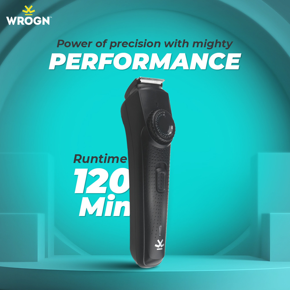 WROGN WT005F Trimmer 120 min Runtime 40 Length Settings (Black)