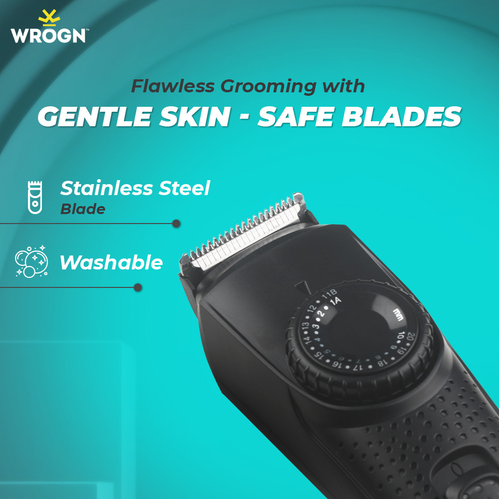 WROGN WT005F Trimmer 120 min Runtime 40 Length Settings (Black)