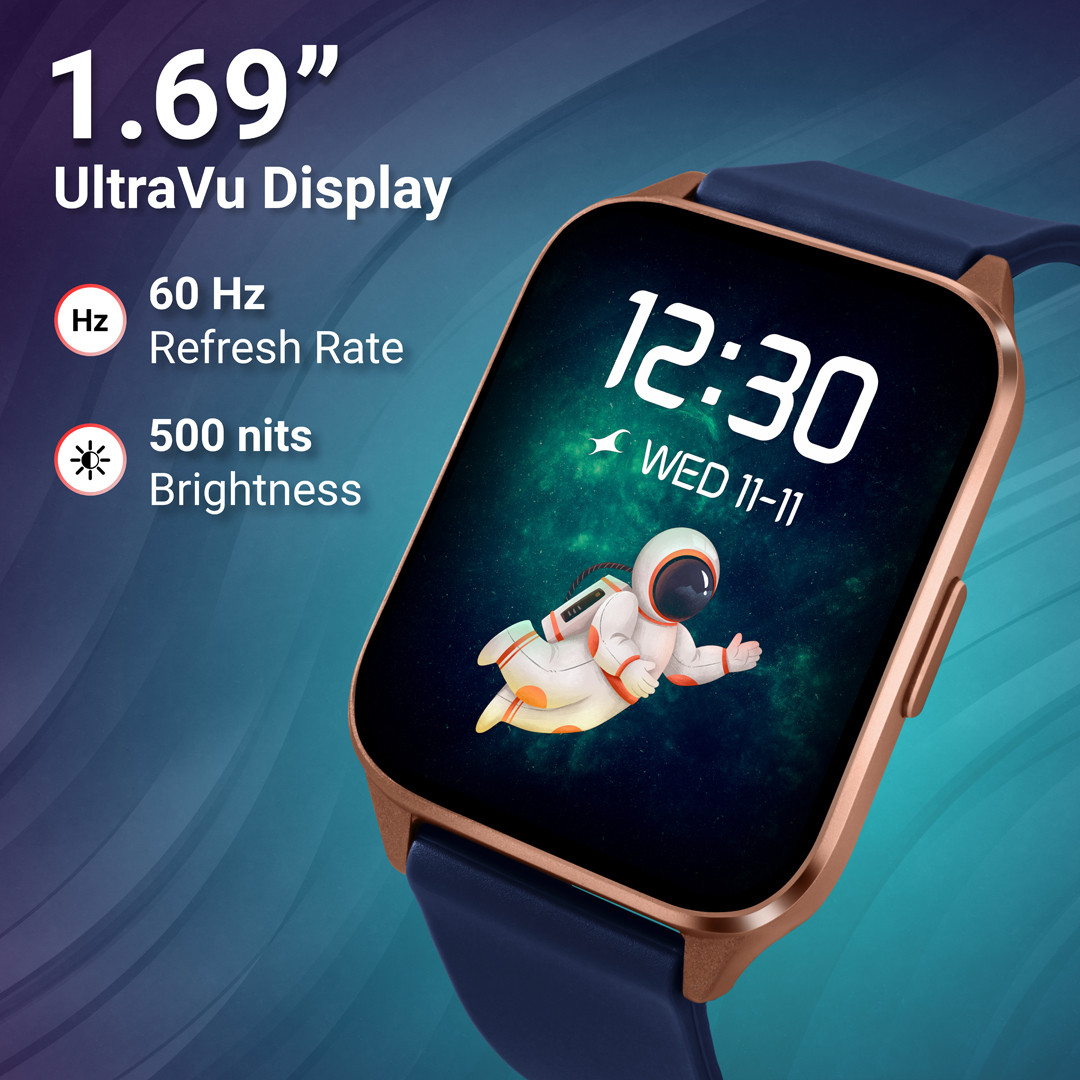Fastrack Reflex Beat+ 1.69 inch UltraVU Display|500 Nits|60 Sports Modes|100+ Watchfaces Smartwatch