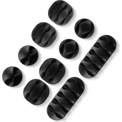 AIRTREE 10pcs/Set Multi-Purpose Cable Organizer Clips Cords Winders Earphone Charger Cable 