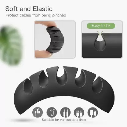 AIRTREE 10pcs/Set Multi-Purpose Cable Organizer Clips Cords Winders Earphone Charger Cable 