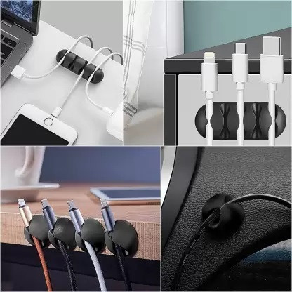 AIRTREE 10pcs/Set Multi-Purpose Cable Organizer Clips Cords Winders Earphone Charger Cable 