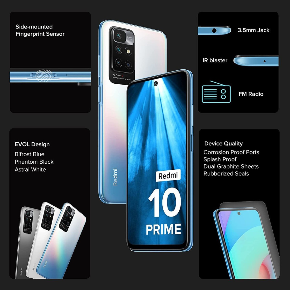 REDMI 10 Prime (Bifrost Blue, 128 GB) (6 GB RAM)
