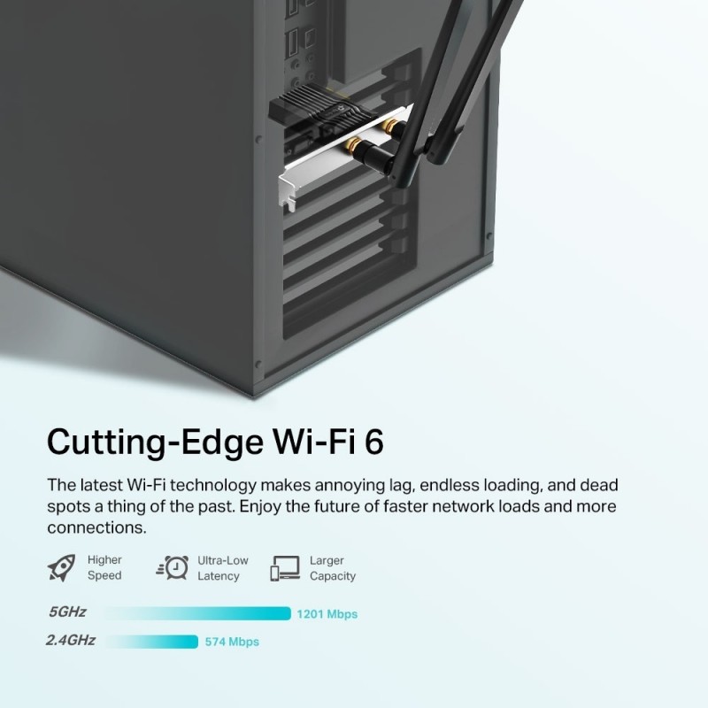 TP-Link Archer TX20E AX1800 Wi-Fi 6 Bluetooth 5.2 PCIe Lan Adapter (1000 Mbps) TP-Link Archer TX20E AX1800 Wi-Fi 6 Bluetooth 5.2 PCIe Lan Adapter (1000 Mbps)