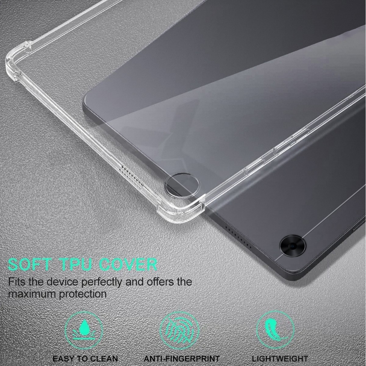 TGK Back Cover for realme Pad 10.4 inch (Transparent, Dual Protection, Silicon, Pack of: 1)