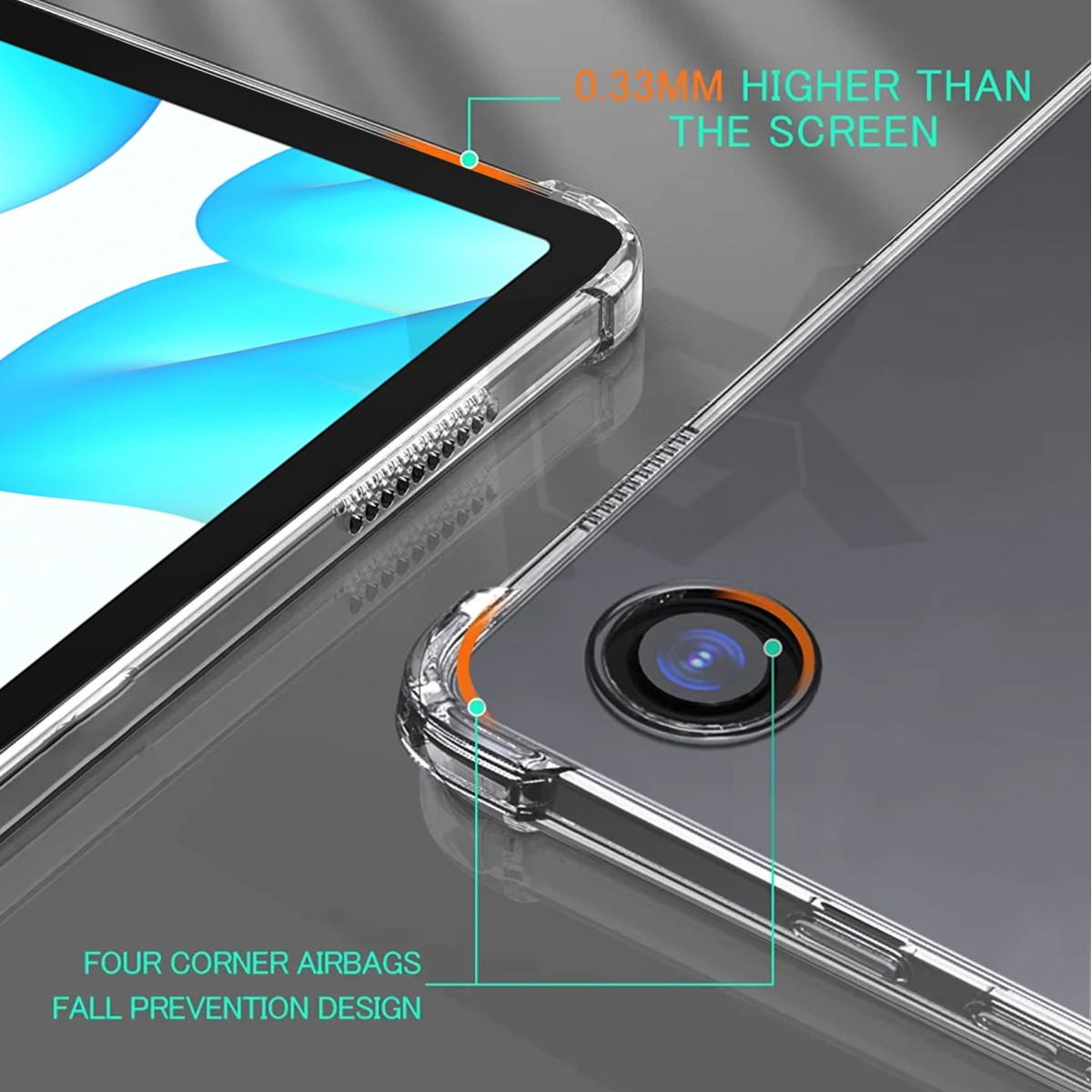 TGK Back Cover for realme Pad 10.4 inch (Transparent, Dual Protection, Silicon, Pack of: 1)