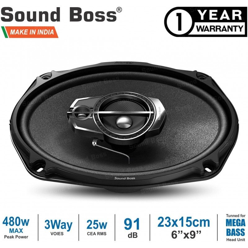 Sound Boss Performance Auditor SB-6979 6x9 3-Way 480W Co-Axial Car Speakers Sound Boss Performance Auditor SB-6979 6x9 3-Way 480W Co-Axial Car Speakers