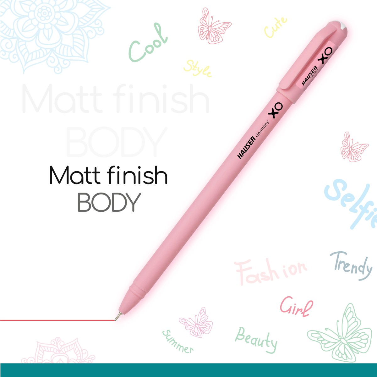 HAUSER Xo Girl Squad Ball Pen Pack of 100 Ball Pen