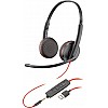 Poly by Plantronics - Blackwire 3225 USB-A Wired Headset - Dual-Ear (Stereo) Wired Over Ear Headphones with Mic - Connect to PC/Mac via USB-A or Mobile/Tablet via 3.5 mm Connector (209747-22)