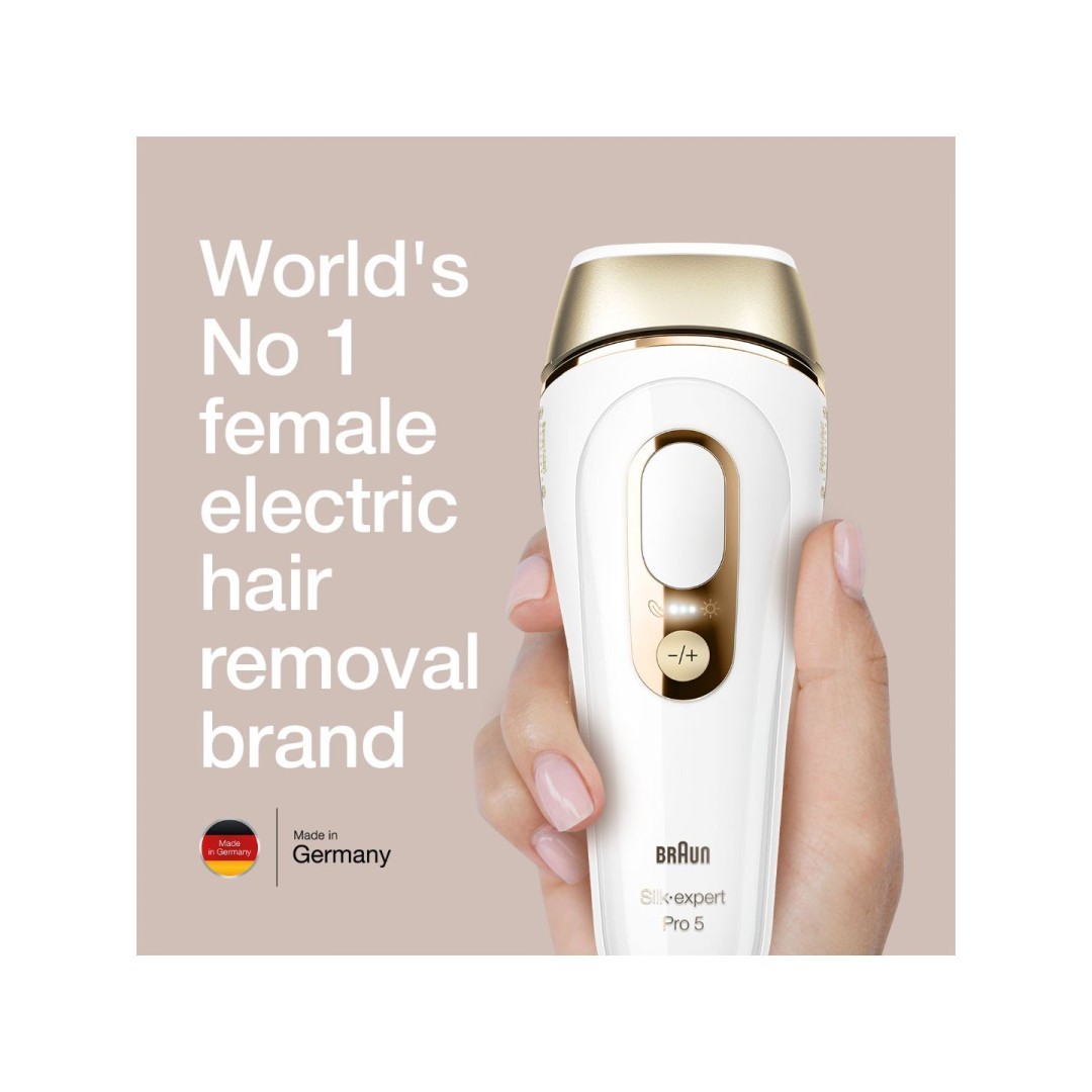Braun IPL Long-lasting Hair Removal System for Women Silk Expert Pro 5 PL5147, Head-to-toe Usage, for Body and Face