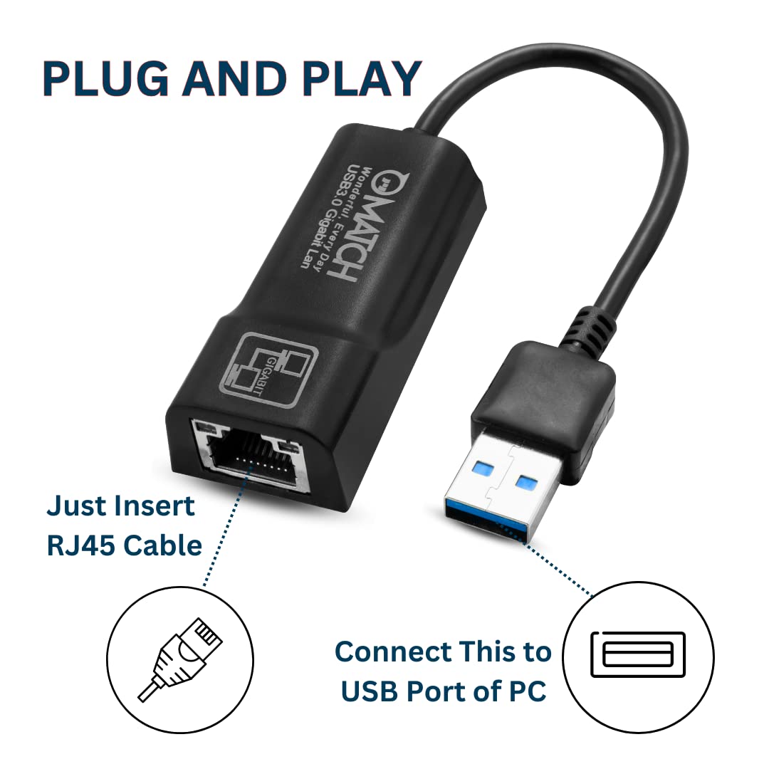 3.0 to RJ45 Gigabit LAN Network Adapter | Plug and Play|10/100/1000 Mbps Speed| Supports Windows 11/10/8/8.1/7/Mac OS 3.0 to RJ45 Gigabit LAN Network Adapter | Plug and Play|10/100/1000 Mbps Speed| Supports Windows 11/10/8/8.1/7/Mac OS