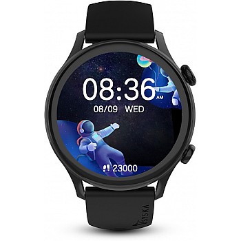 Syska Polar, 1.32 IPS Display, BT Calling with In Built Memory for Offline Songs Smartwatch  (Black Strap, Free Size)