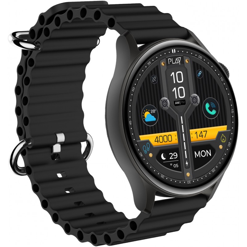 PLAYFIT FLAUNT2 with 1.43'' AMOLED, Rotary Crown, 2.5D All-View Display with BT Calling Smartwatch (Black Strap, Free Size) (un box) PLAYFIT FLAUNT2 with 1.43'' AMOLED, Rotary Crown, 2.5D All-View Display with BT Calling Smartwatch (Black Strap, Free Size) (un box)