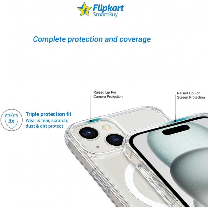 Flipkart SmartBuy Back Cover for Apple iPhone 15 (Transparent, Silicon, Pack of: 1) Flipkart SmartBuy Back Cover for Apple iPhone 15 (Transparent, Silicon, Pack of: 1)