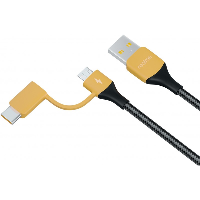 realme 2-in-1 Cable 2 A 1.5 m 4818187  (Compatible with Mobile, Tablet, Earphone, Black, One Cable)