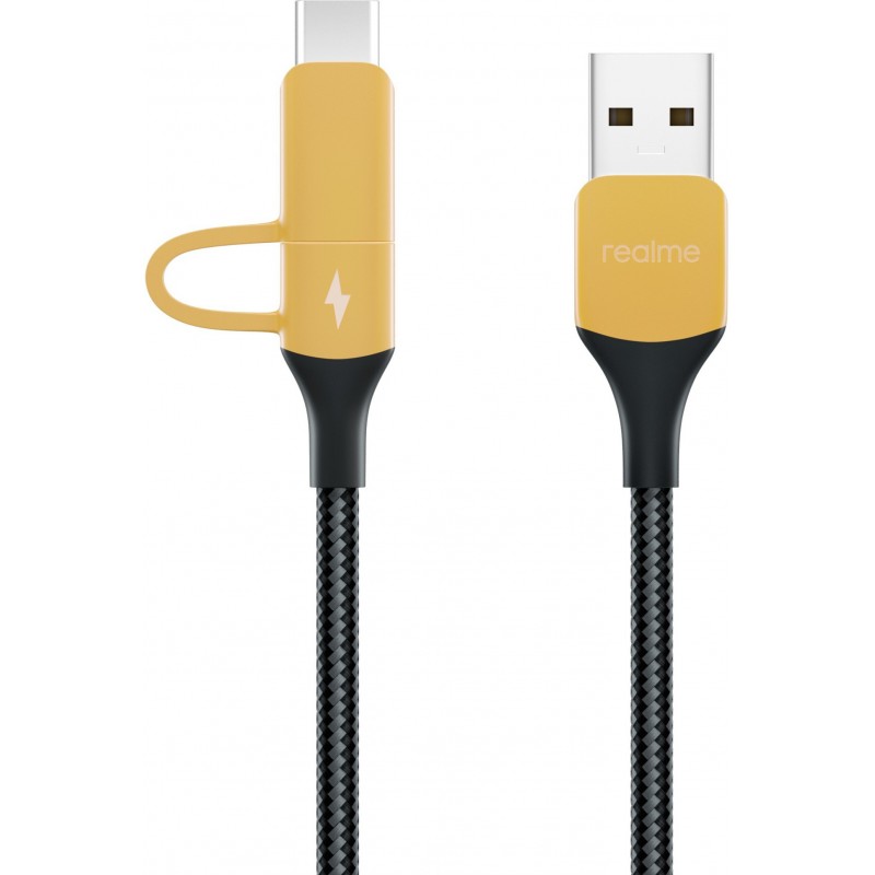 realme 2-in-1 Cable 2 A 1.5 m 4818187  (Compatible with Mobile, Tablet, Earphone, Black, One Cable)