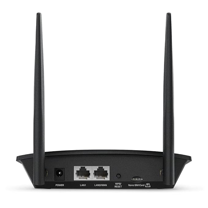 TP-Link TL-MR100 300Mbps 2.4GHz Wireless N 4G LTE, Wi-Fi N300, Plug and Play, Parental Controls, Guest Network, with Micro SIM Card Slot, WiFi Router, Black TP-Link TL-MR100 300Mbps 2.4GHz Wireless N 4G LTE, Wi-Fi N300, Plug and Play, Parental Controls, Guest Network, with Micro SIM Card Slot, WiFi Router, Black