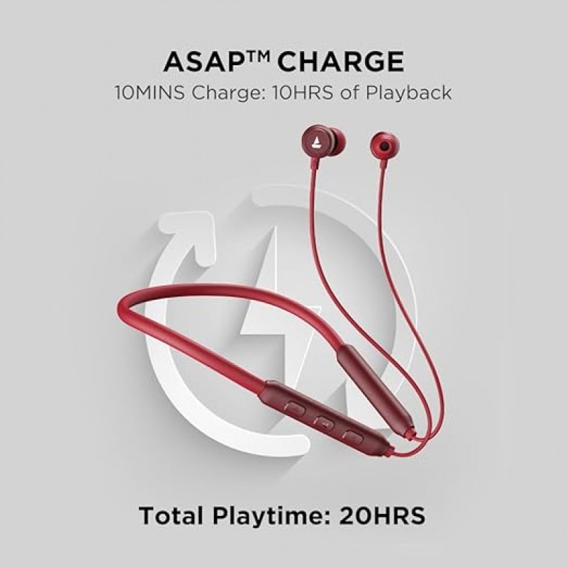 boAt Rockerz 195 Pro Bluetooth Wireless in Ear Neckband W/Up to 20 Hrs Playtime, Enx Tech, Integrated Controls, BT V5.3 W/Dual Pairing, 40 Ms Low Latency Beast Mode, ASAP Charge(Maroon Maverick) boAt Rockerz 195 Pro Bluetooth Wireless in Ear Neckband W/Up to 20 Hrs Playtime, Enx Tech, Integrated Controls, BT V5.3 W/Dual Pairing, 40 Ms Low Latency Beast Mode, ASAP Charge(Maroon Maverick)