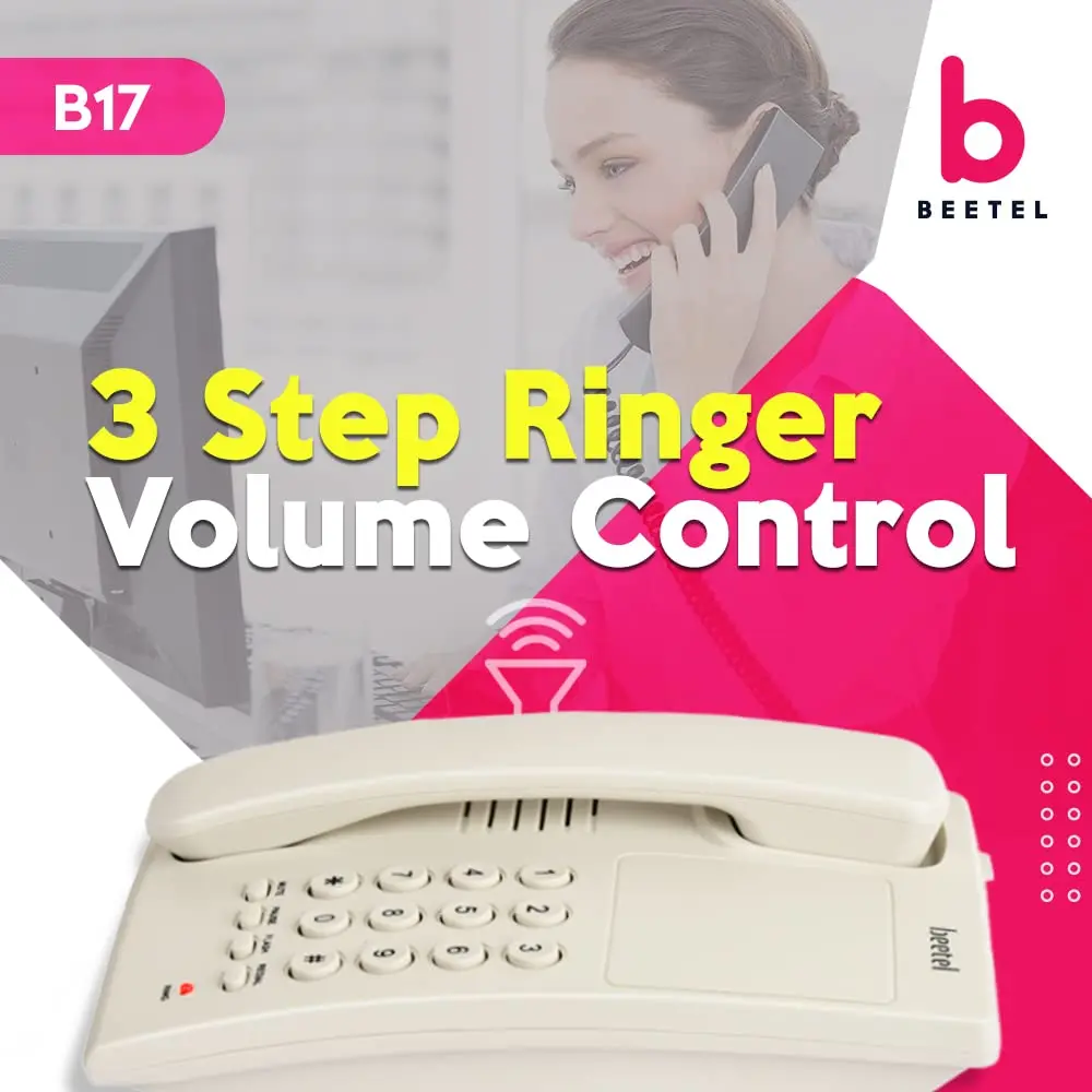 Beetel B17N Basic Corded Landline Phone, Grey