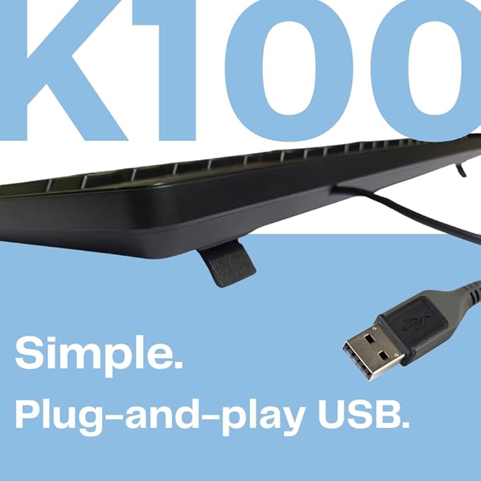 HP K100 Wired Keyboard, Quick, Comfy and Accurate, USB Plug & Play Setup,LED Indicators(7J4G1AA) HP K100 Wired Keyboard, Quick, Comfy and Accurate, USB Plug & Play Setup,LED Indicators(7J4G1AA)