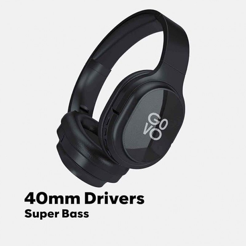 GOVO GOBOLD 600 Bluetooth Wireless On Ear Headphones with Mic, 15H Play Time, 40MM Driver, Black GOVO GOBOLD 600 Bluetooth Wireless On Ear Headphones with Mic, 15H Play Time, 40MM Driver, Black