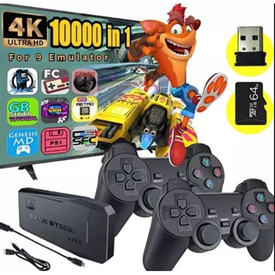 New World TV Video Game Wireless Retro Game Console, Plug and Play Video Game Stick Built in 10000+ Games Wireless Controllers New World TV Video Game Wireless Retro Game Console, Plug and Play Video Game Stick Built in 10000+ Games Wireless Controllers