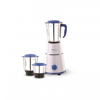 Bajaj Pluto Mixer Grinder, 500W, 3 Jars (White)