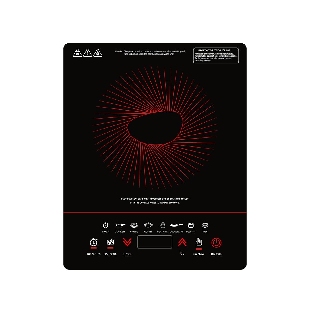Pigeon By Stovekraft 14429 Acer Plus 1800 Watt Induction Cooktop with Feather Touch Control (Black)
