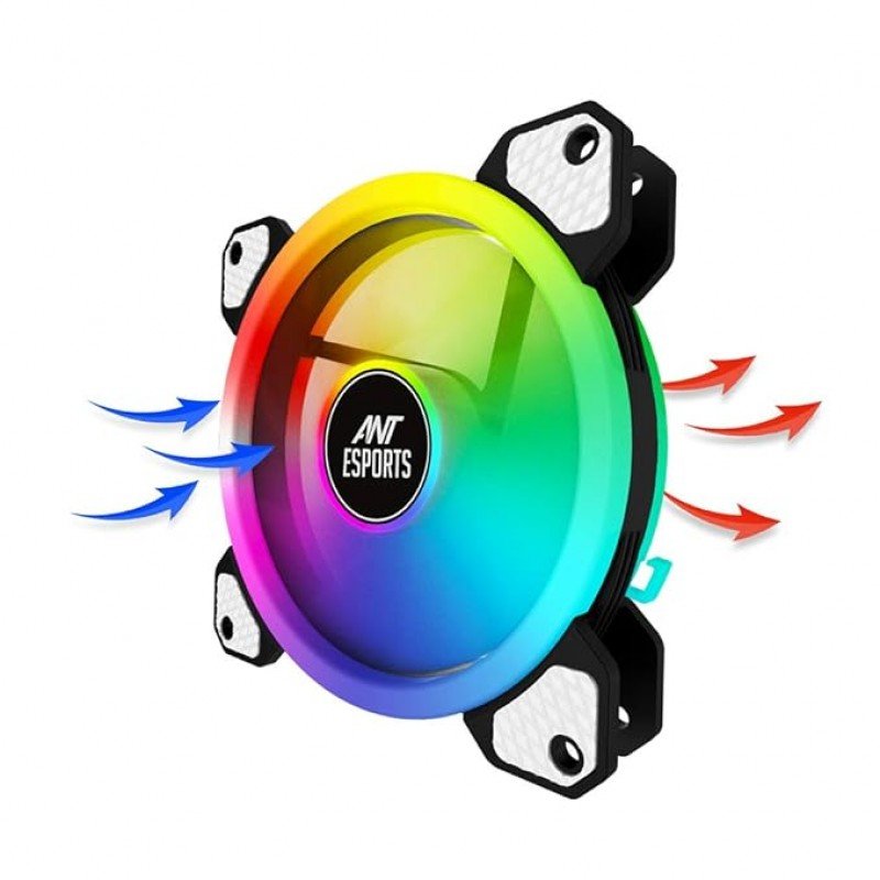 Ant Esports Superflow SF120 KIT 3 IN 1 ARGB Three Dual-Sided ARGB ring light PWM Case Fan Kit - Black Ant Esports Superflow SF120 KIT 3 IN 1 ARGB Three Dual-Sided ARGB ring light PWM Case Fan Kit - Black