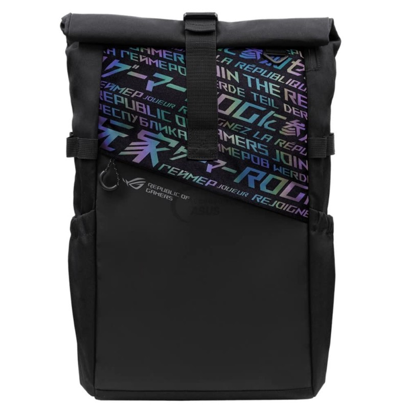 ASUS ROG BP4701 43.18 cm Gaming Backpack (Black), with Holographic Cybertext Printing, Roll Up Design, Suitable for up to 43.18 cm Laptop ASUS ROG BP4701 43.18 cm Gaming Backpack (Black), with Holographic Cybertext Printing, Roll Up Design, Suitable for up to 43.18 cm Laptop