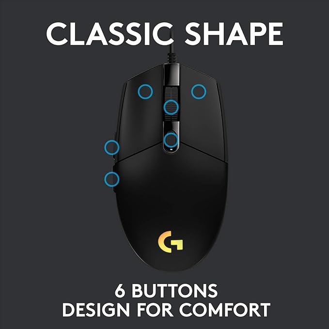 Logitech G102 Light Sync Gaming Mouse with Customizable RGB Lighting, 6 Programmable Buttons Logitech G102 Light Sync Gaming Mouse with Customizable RGB Lighting, 6 Programmable Buttons