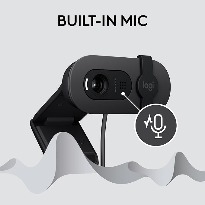 Logitech Brio 100 2 HD Webcam with Built-In Microphone USB Connectivity Logitech Brio 100 2 HD Webcam with Built-In Microphone USB Connectivity