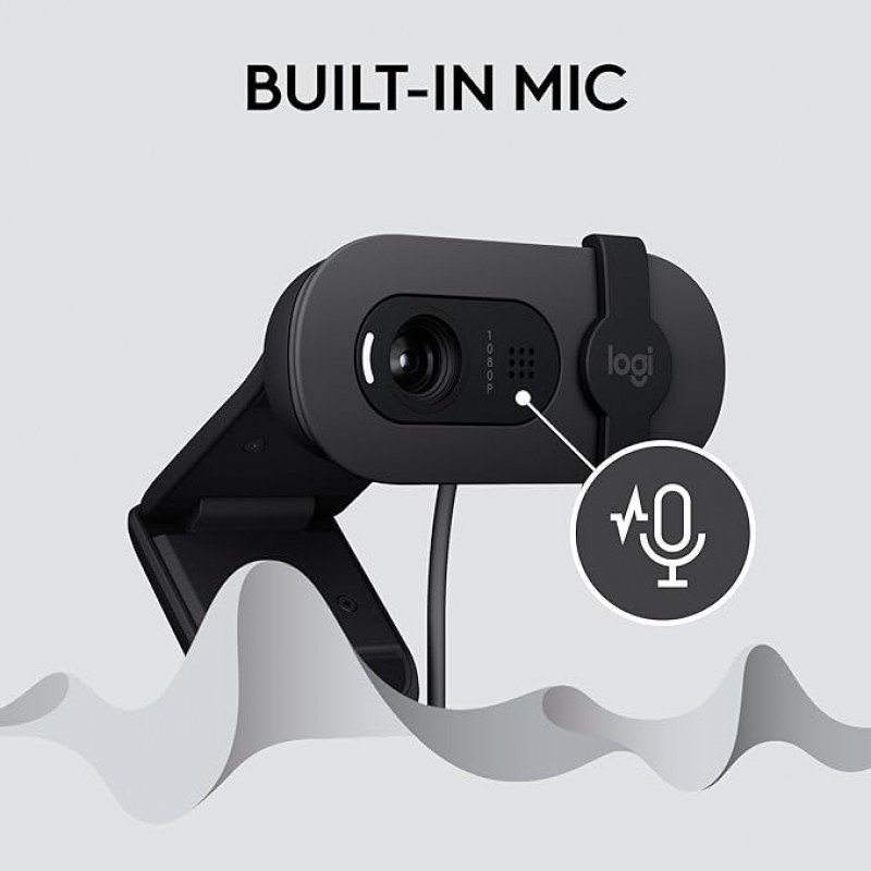 Logitech Brio 100 2 HD Webcam with Built-In Microphone USB Connectivity Logitech Brio 100 2 HD Webcam with Built-In Microphone USB Connectivity